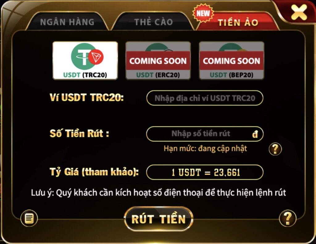 Rút tiền ảo tại Hit Club