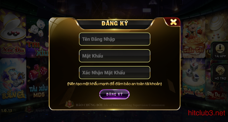 Đăng ký tài khoản Hit Club qua app điện thoại siêu nhanh