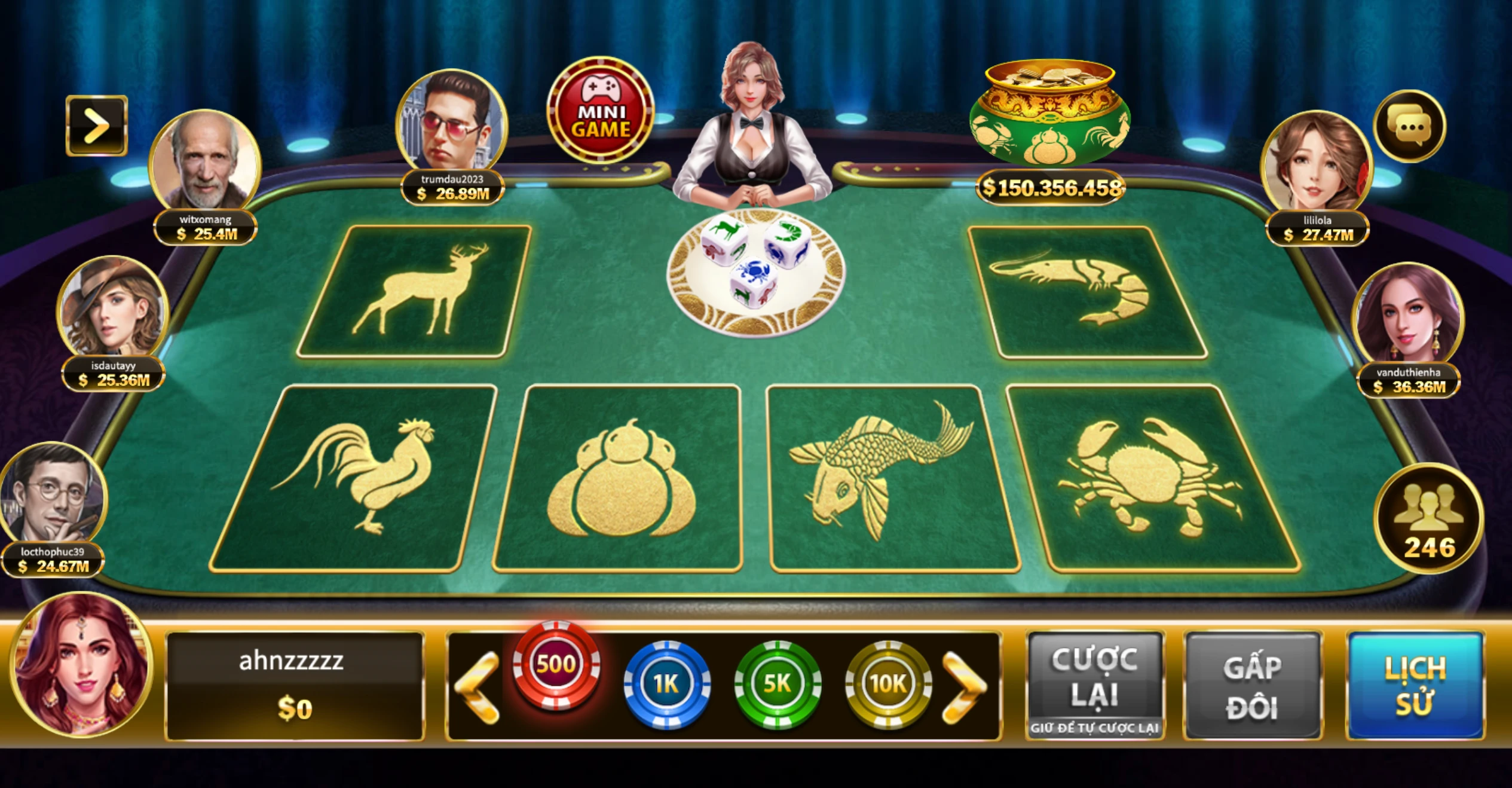 Bầu cua Hit Club - Trò chơi cá cược dân gian hay nhất hiện nay