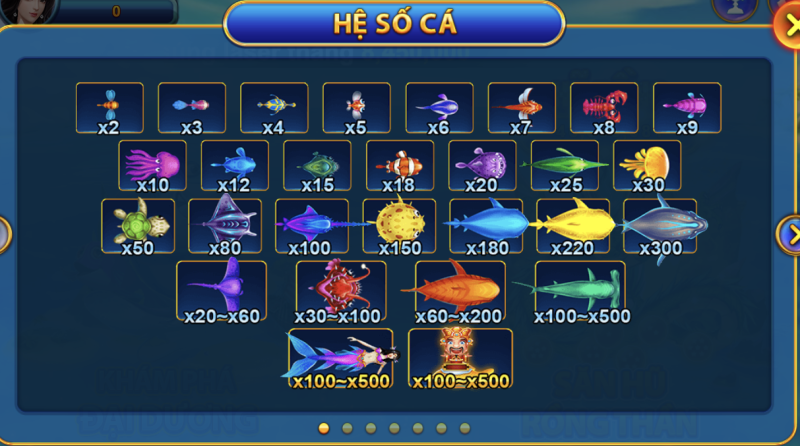 Bắn cá Hit Club với đa dạng cốt truyện và các loại cá