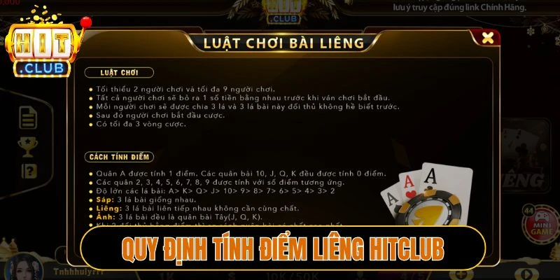 Quy định tính điểm Liêng Hitclub